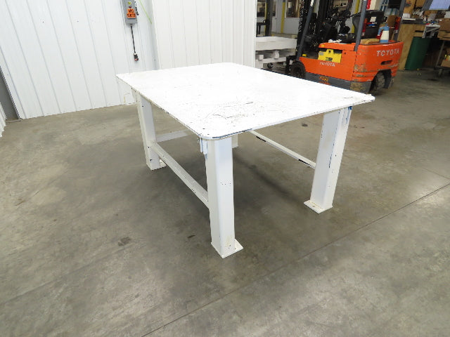 1/2" Thick Top Steel Fabrication Welding Layout Table Work Bench 71"x48"x34"