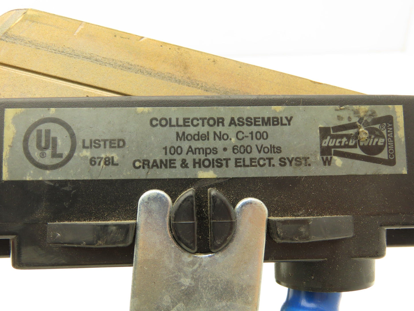 Duct-o-Wire C-100 Current Collector Arm Duct-o-Bar 100 Amp Single Shoe Black