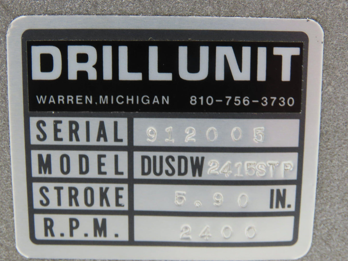 Prescott Drillunit DUSDW 2415STP Air Electric Drill Unit 5.9" Stroke 230/460V