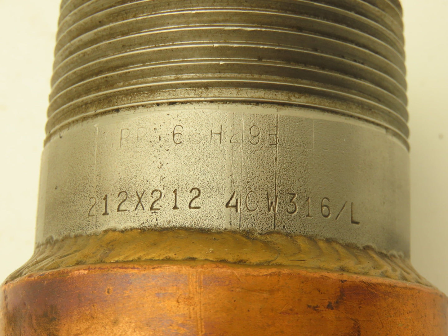 24" Braided Copper Bronze Flex Hose 2-1/2" NPT Stainless Ends 40W316L