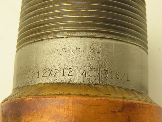 24" Braided Copper Bronze Flex Hose 2-1/2" NPT Stainless Ends 40W316L
