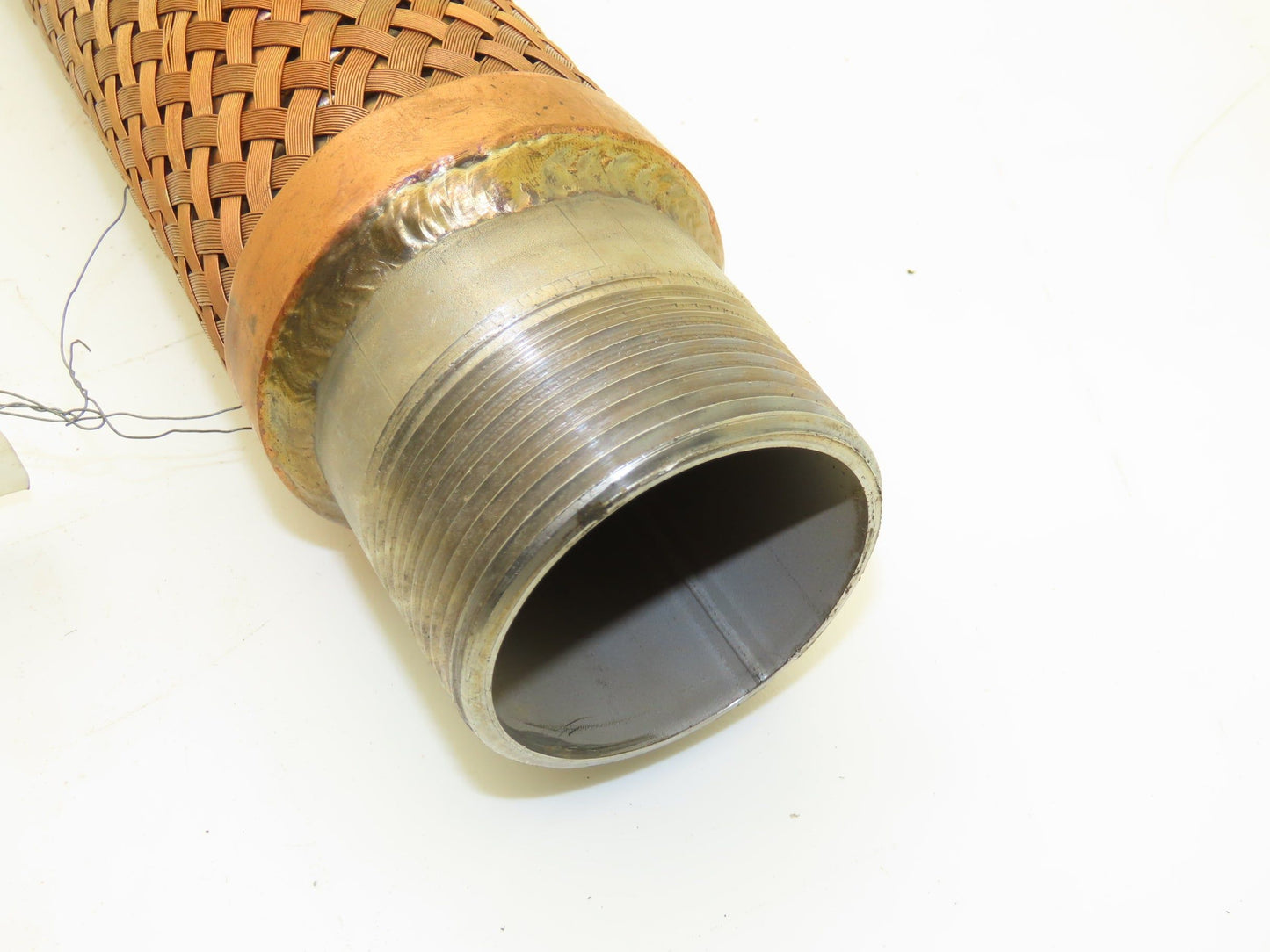 24" Braided Copper Bronze Flex Hose 2-1/2" NPT Stainless Ends 40W316L