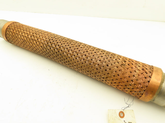 24" Braided Copper Bronze Flex Hose 2-1/2" NPT Stainless Ends 40W316L