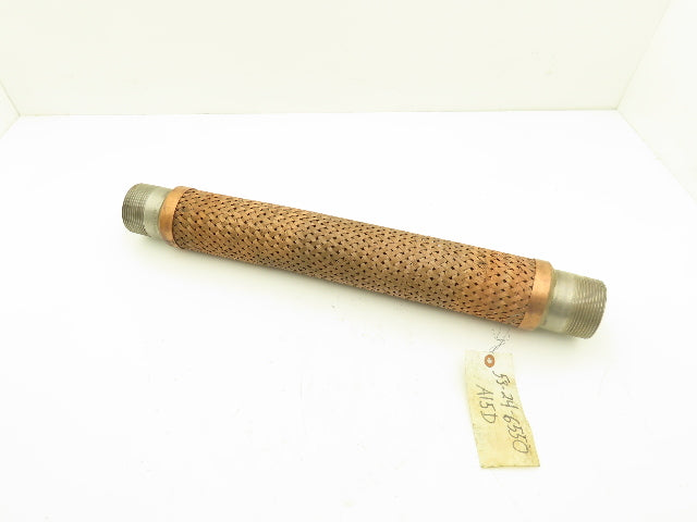 24" Braided Copper Bronze Flex Hose 2-1/2" NPT Stainless Ends 40W316L