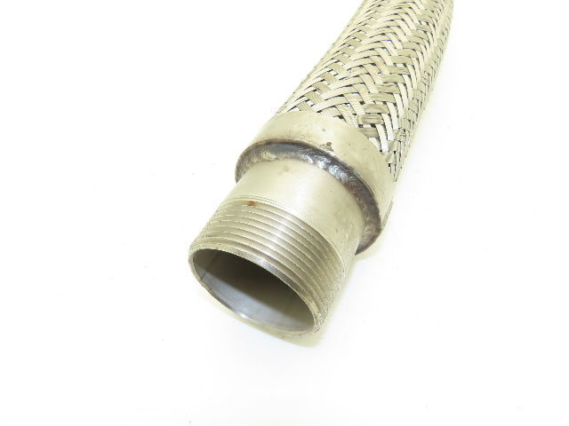 24" Braided Stainless Flex Hose 2-1/2" NPT Male Ends