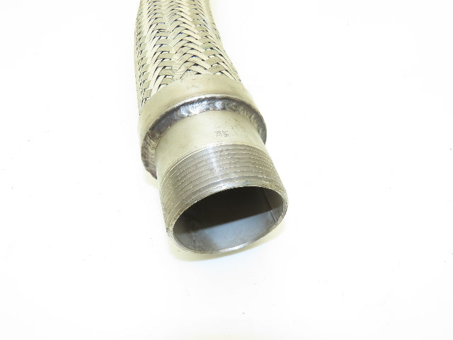 24" Braided Stainless Flex Hose 2-1/2" NPT Male Ends