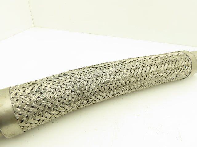 24" Braided Stainless Flex Hose 2-1/2" NPT Male Ends