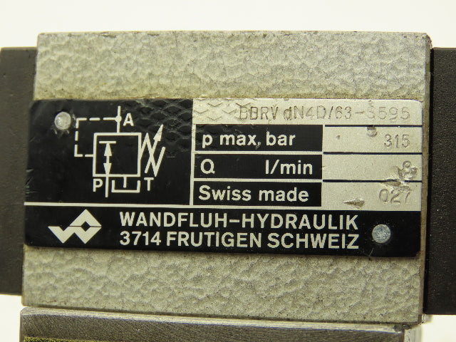BDRV DN4D/63-S595 Manual Hydraulic Pressure Relief Valve NG4 315bar