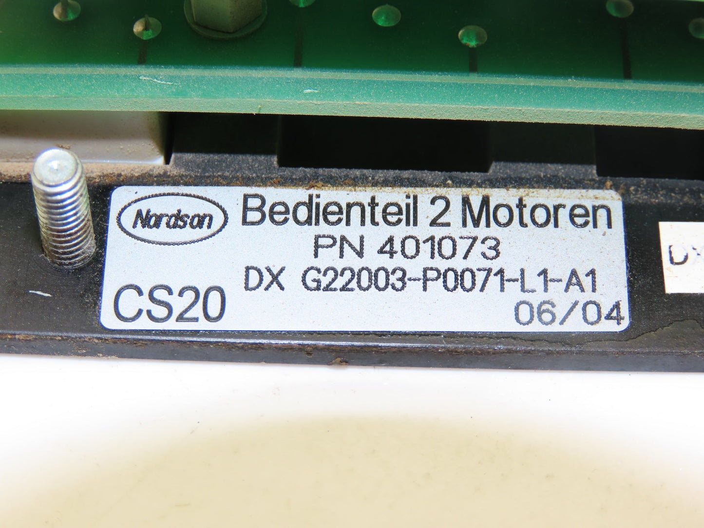 Nordson 401073 G22003-P0071-L1-A1 CS20 Control Panel Hotmelt Molding Machine