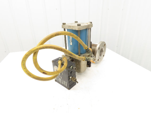 Jamesbury ST-200 Pneumatic Actuator 3" Stainless Flanged Ball Valve & Positioner