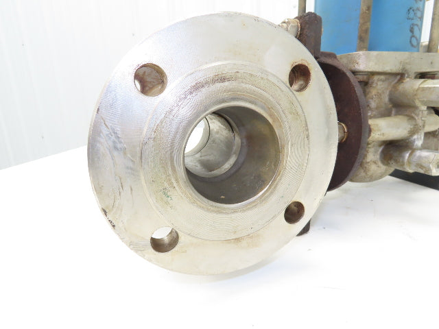 Jamesbury ST-200 Pneumatic Actuator 3" Stainless Flanged Ball Valve & Positioner
