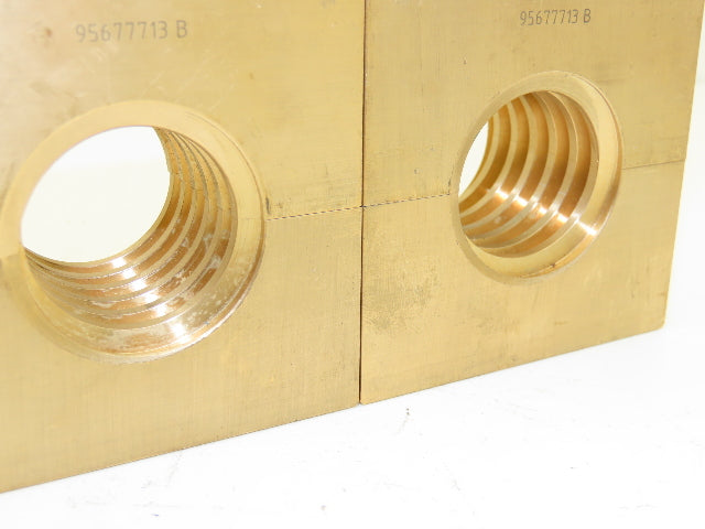 Ball Screw 2-3/4" Brass Square Nut 2pc 1-1/2"-5 RH Thread 1/4" Lead Lot of 2