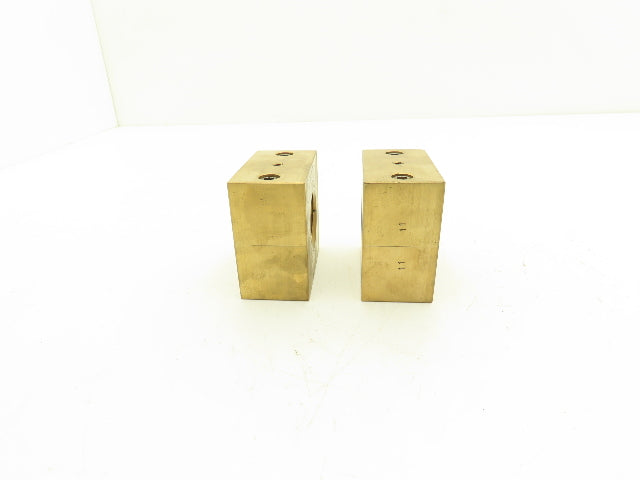 Ball Screw 2-3/4" Brass Square Nut 2pc 1-1/2"-5 RH Thread 1/4" Lead Lot of 2