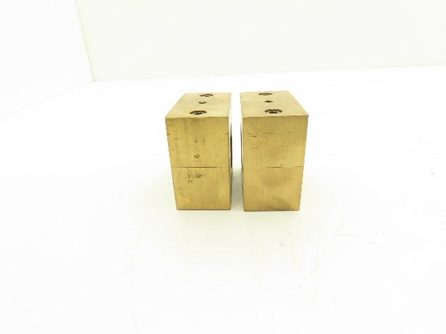 Ball Screw 2-3/4" Brass Square Nut 2pc 1-1/2"-5 RH Thread 1/4" Lead Lot of 2