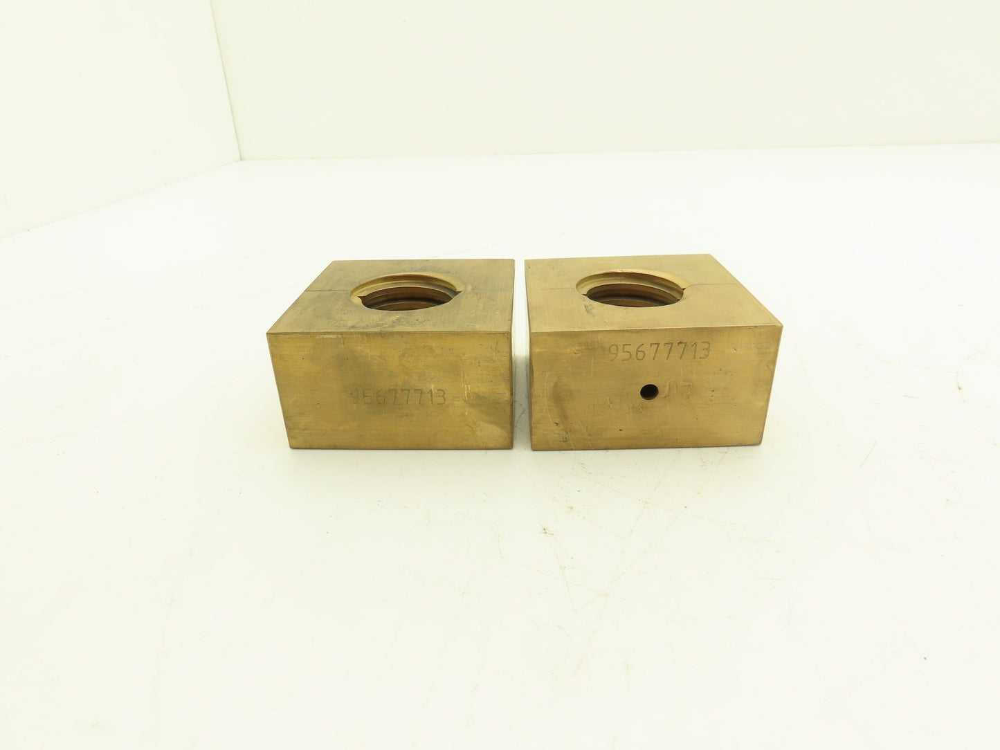 Ball Screw 2-3/4" Brass Square Nut 2pc 1-1/2"-5 RH Thread 1/4" Lead Lot of 2