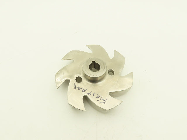 Stainless Centrifugal Pump Impeller 7-Blade 22mm Bore 160mm OD 6.25"