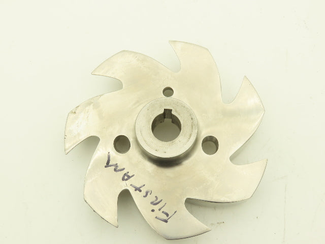 Stainless Centrifugal Pump Impeller 7-Blade 22mm Bore 160mm OD 6.25"