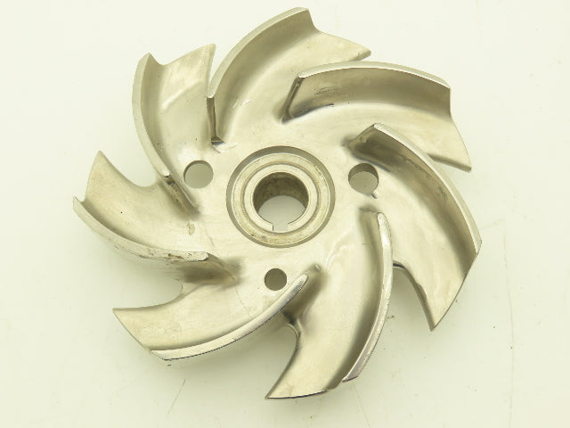 Stainless Centrifugal Pump Impeller 7-Blade 22mm Bore 160mm OD 6.25"