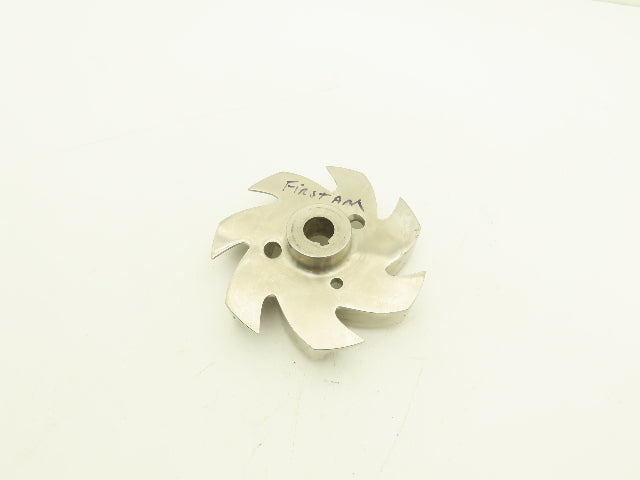 Stainless Centrifugal Pump Impeller 7-Blade 22mm Bore 160mm OD 6.25"