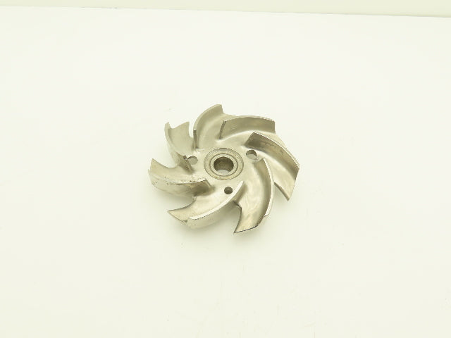 Stainless Centrifugal Pump Impeller 7-Blade 22mm Bore 160mm OD 6.25"