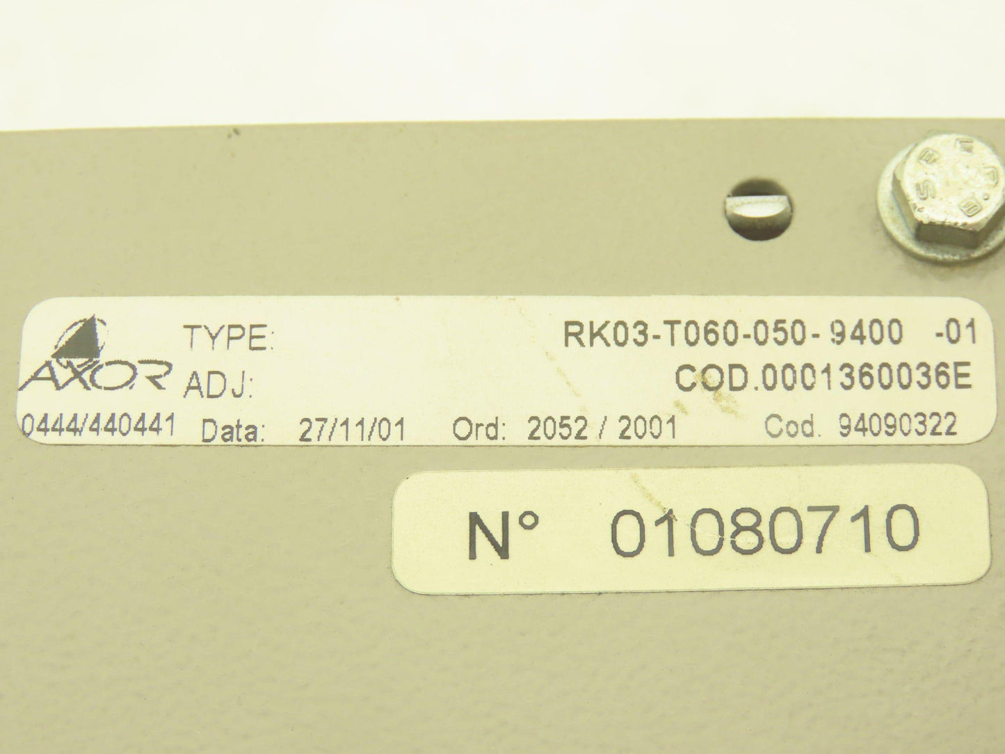 Axor RK03-T060-050-9400 Chassis 3-Slot 44VAC Servo Drive Backplane