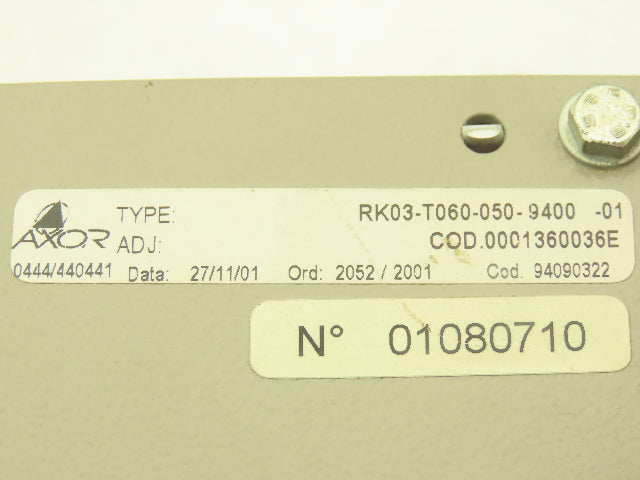 Axor RK03-T060-050-9400 Chassis 3-Slot 44VAC Servo Drive Backplane