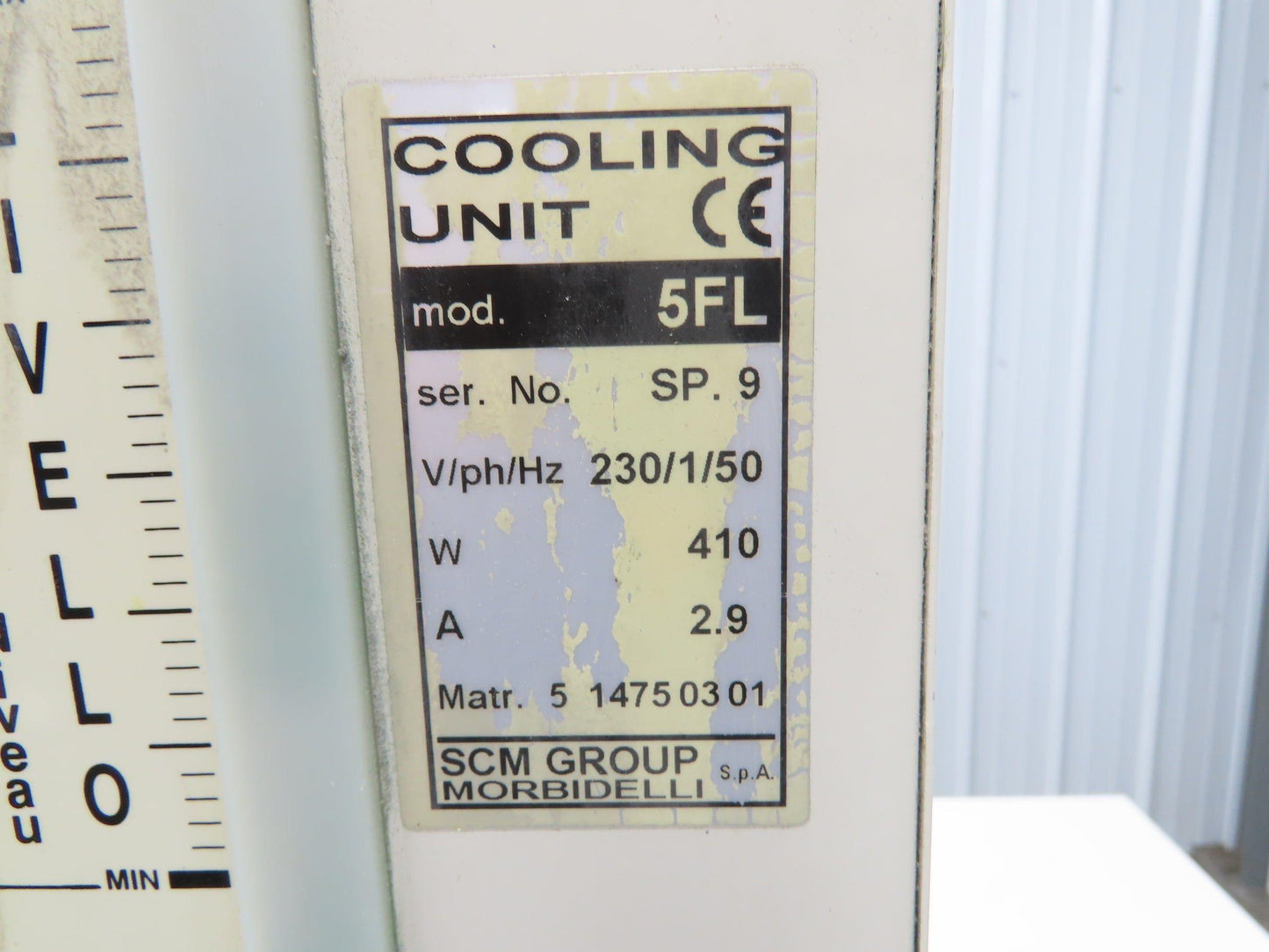 SCM Morbidelli 5FL Cooling Unit 230VAC 1Ph 50Hz 410W 2.9A