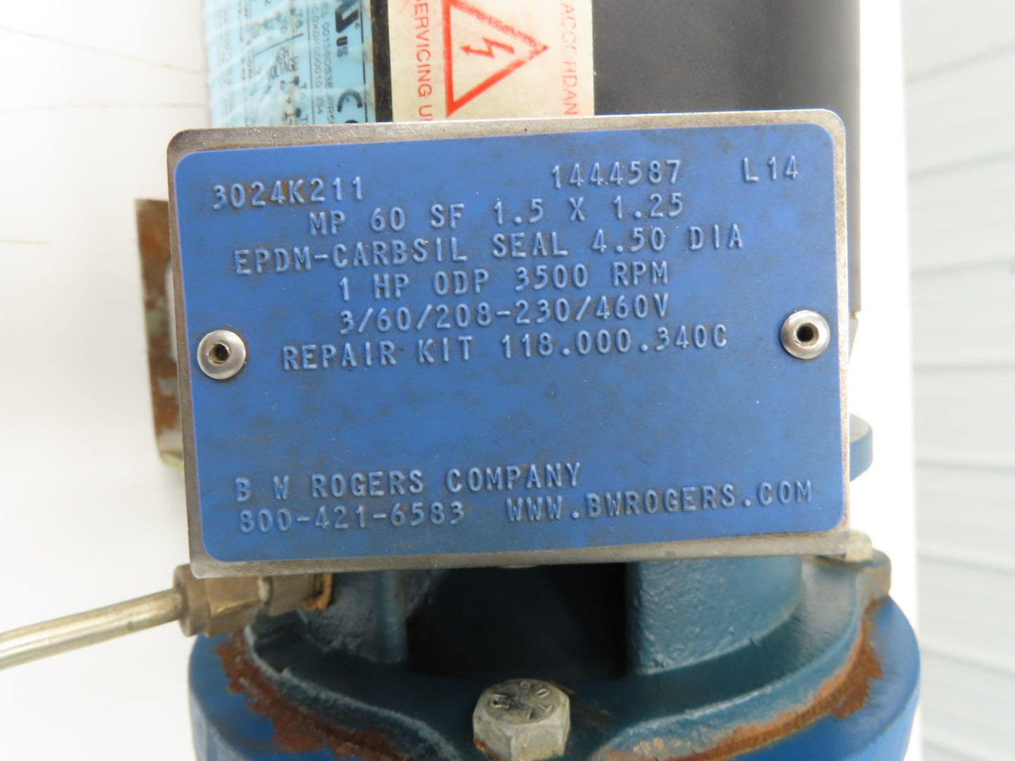 Scot MP 60 SF Cast Centrifugal Pump 1.5"X1.25" NPT 1Hp 3470 RPM 230/460V 3PH 56J