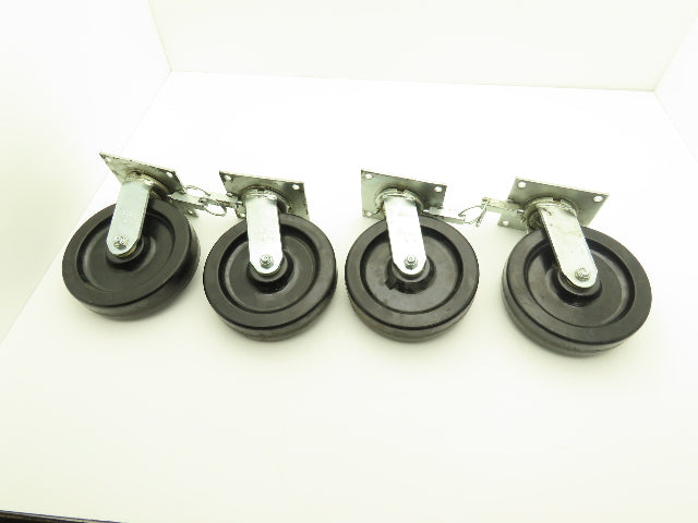 Albion L-8 8" Phenolic Resin Caster 4-Position Swivel Locking Lot of 4