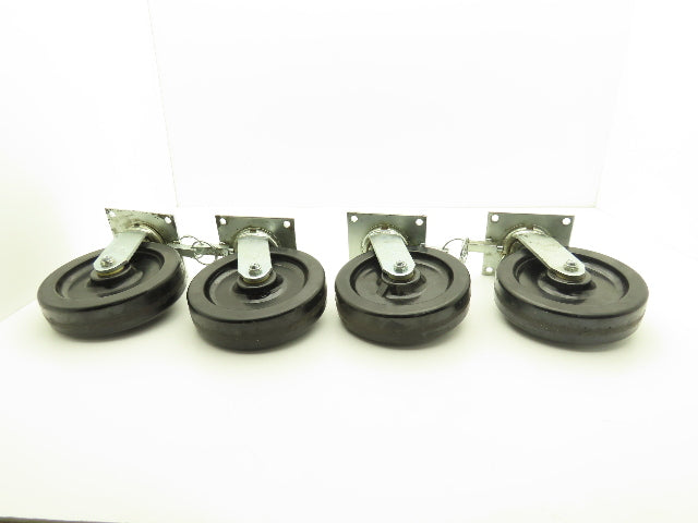 Albion L-8 8" Phenolic Resin Caster 4-Position Swivel Locking Lot of 4