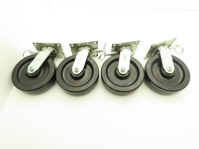 Albion L-8 8" Phenolic Resin Caster 4-Position Swivel Locking Lot of 4