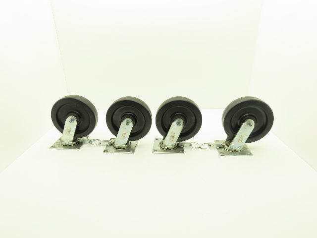 Albion L-8 8" Phenolic Resin Caster 4-Position Swivel Locking Lot of 4