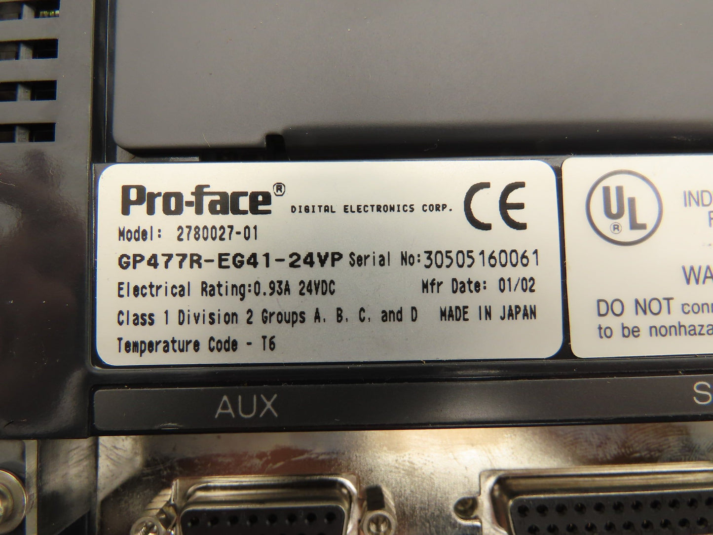 Pro-Face GP477R-EG41-24VP Digital HMI Operator Display Panel 24V