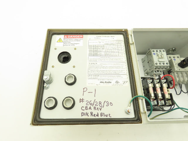 Allen Bradley 103H-NX1D Combination Motor Starter Control Panel 208V/120V
