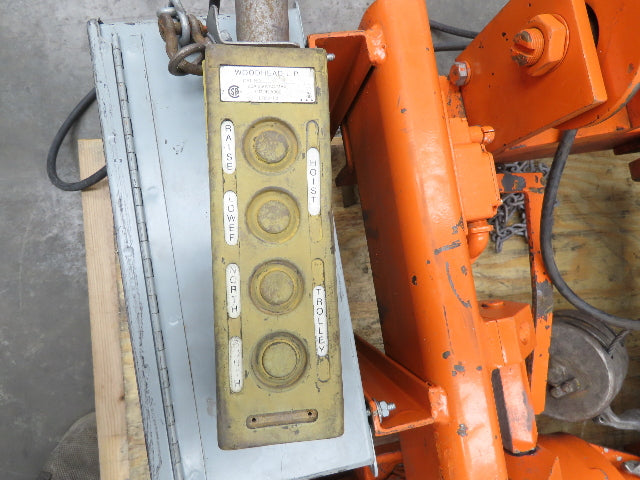 Saturn Engineering 1 1/2 Ton Electric Cable Hoist 15'Lift 20FPM Curved Beam 460V