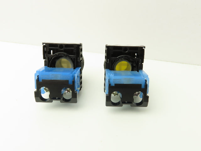Fuji Electric Pushbutton White Yellow Momentary 22mm 250V 6A Lot of 8