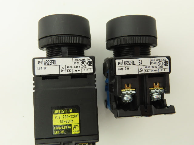 Fuji Electric Pushbutton Green Momentary 22mm 250V 6A Lot of 5