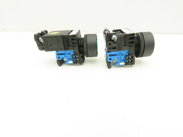 Fuji Electric Pushbutton Green Momentary 22mm 250V 6A Lot of 5