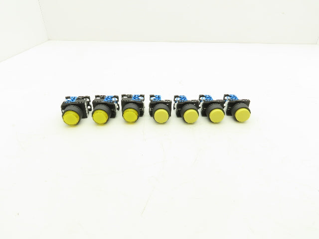 Fuji Electric Pushbutton Yellow Momentary 22mm 250V 6A Lot of 7