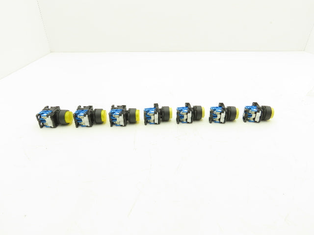 Fuji Electric Pushbutton Yellow Momentary 22mm 250V 6A Lot of 7