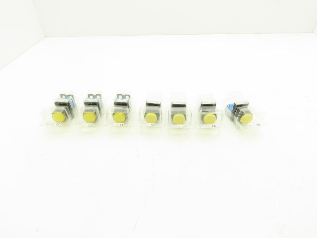 Fuji Electric Pushbutton Yellow Momentary 22mm 250V 6A Lot of 7
