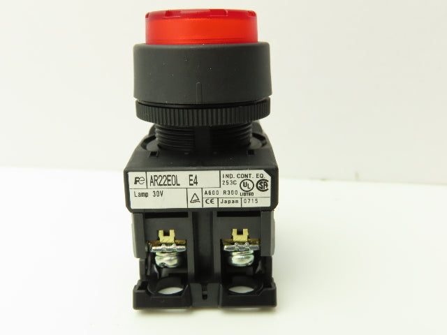 Fuji Electric Pushbutton Red Momentary 22mm 250V 6A Lot of 6