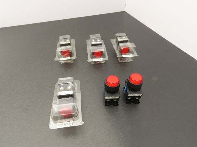Fuji Electric Pushbutton Red Momentary 22mm 250V 6A Lot of 6
