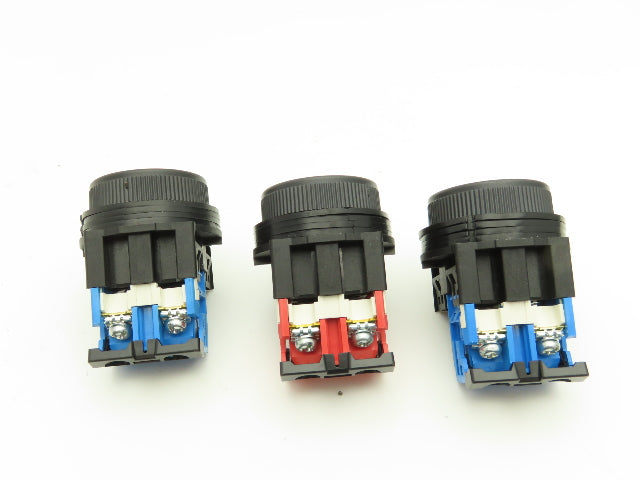 Fuji Electric Pushbutton Switch Red Yellow Green Momentary 30mm 250V 6A Lot of 6