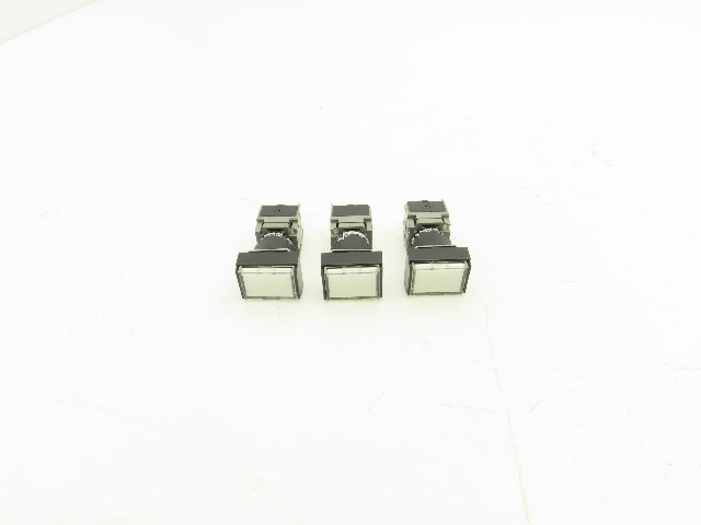 Fuji Electric Illuminated Pushbutton Switch White Momentary 15mm 250V Lot of 3