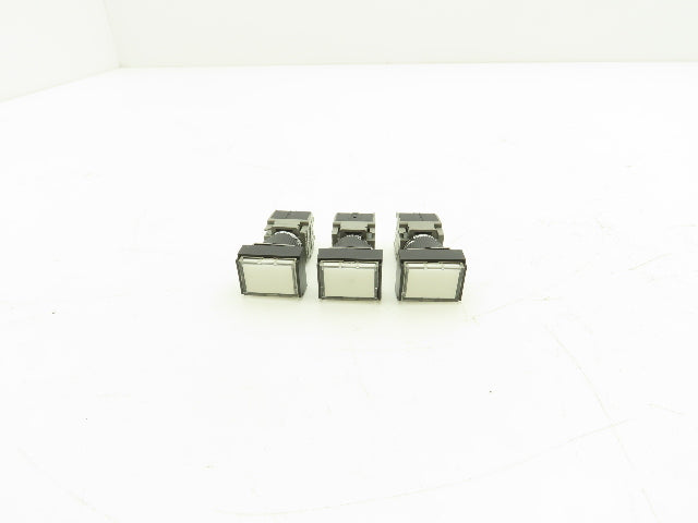 Fuji Electric Illuminated Pushbutton Switch White Momentary 15mm 250V Lot of 3