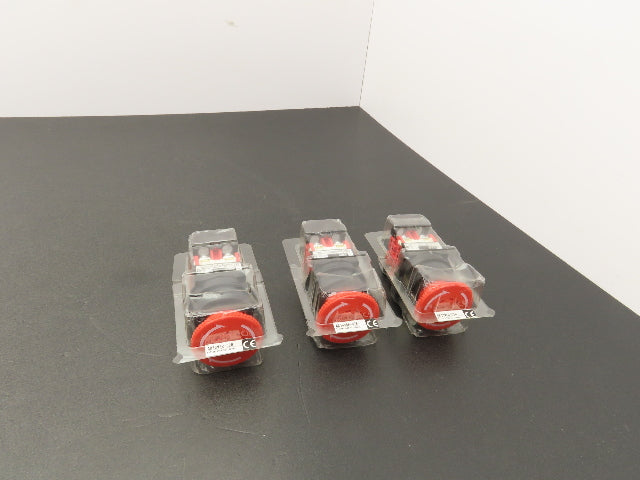 Fuji Electric AR30V5R-02R Red E-stop Pushbutton Twist 30mm 250V 6A Lot of 3