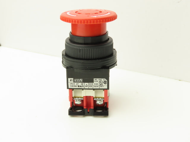 Fuji Electric AR30V5R-02R Red E-stop Pushbutton Twist 30mm 250V 6A Lot of 3