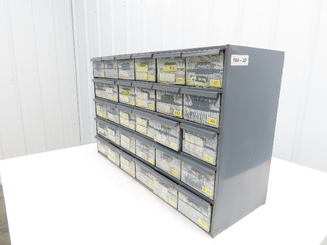 Durham 104-95 Industrial Storage Cabinet 30 Drawer Unit 20 Gauge Metal 33x12x17"