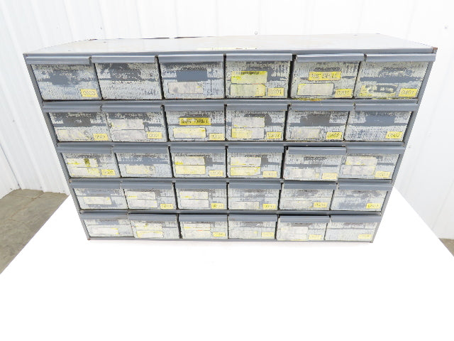 Durham 104-95 Industrial Storage Cabinet 30 Drawer Unit 20 Gauge Metal 33x12x17"